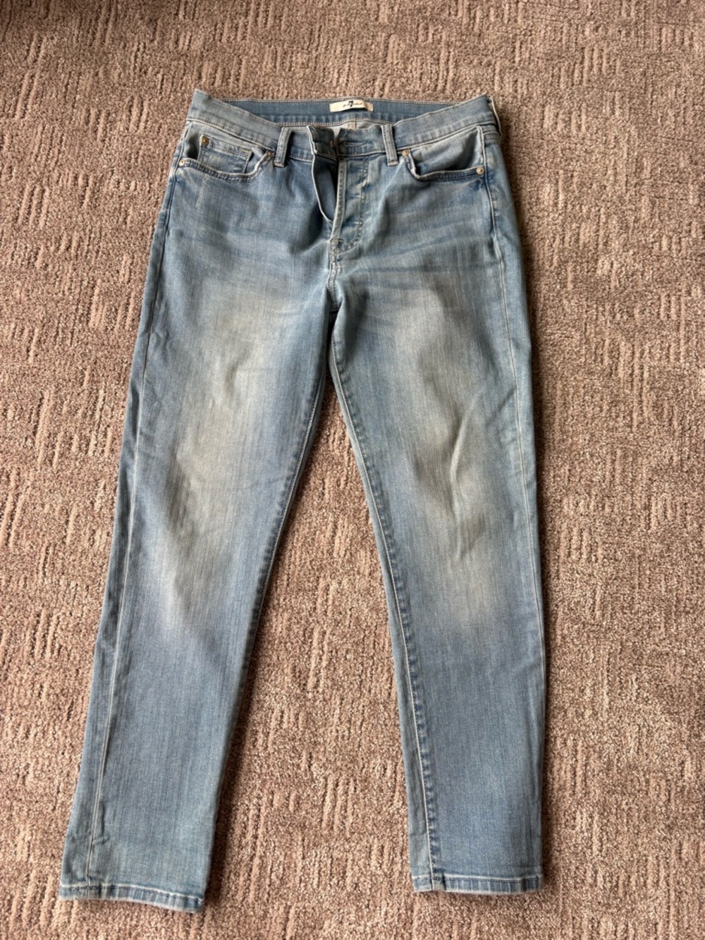 7 for All Mankind Women’s Distressed Light Wash Jeans